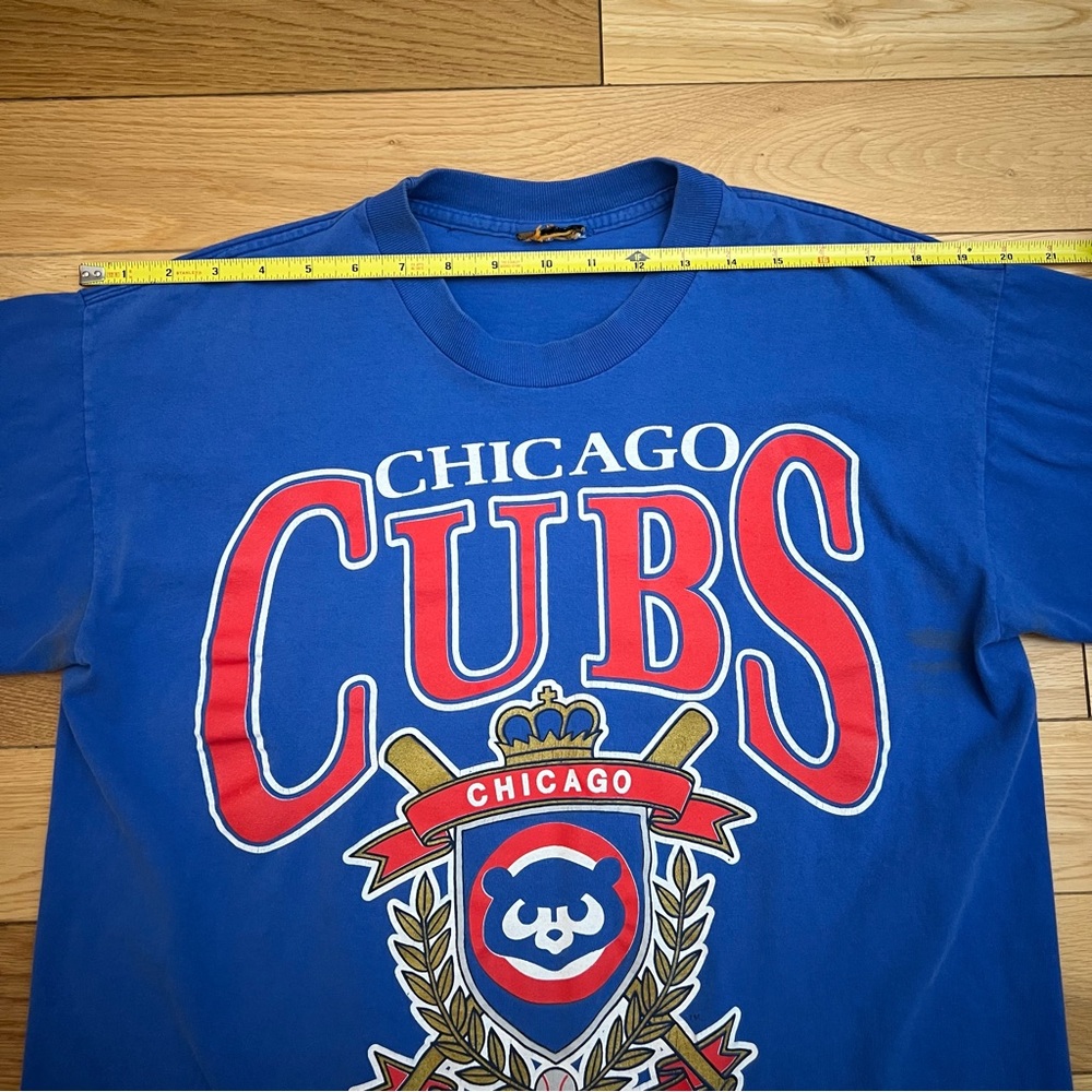 Chicago Cubs Vintage Single Stitch Blue T-Shirt Size Medium - Picture 2 of 8